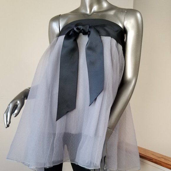 Two Piece Black Top with Grey Tulle Skirt - Picture 5 of 8